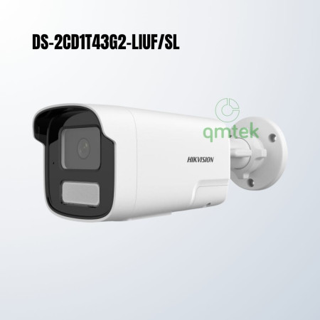 Camera Thân IP 4MP Đèn Kép Hikvision DS-2CD1T43G2-LIUF/SL (WDR 120dB, Tầm Xa 50m, Đèn Chớp)